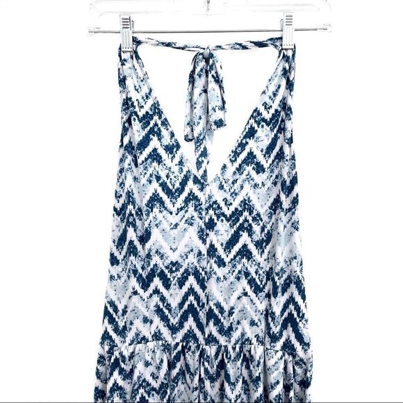 Summer & Sage Chevron Halter Neck Romper Blue Large - Picture 3 of 5